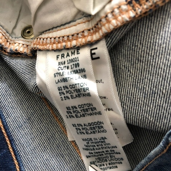 Frame Denim Blue Le Skinny Jeanne Raw Hem Jeans 24 - Picture 6 of 8